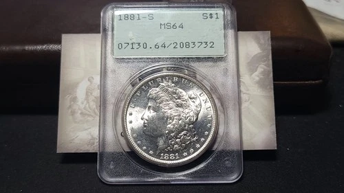 1881 S Morgan Silver Dollar $1 - PCGS MS 64 Old Rattler Holder!!