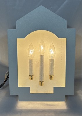 Vintage NOS Mid Century Outdoor Wall Lantern 3 Candle Light Seeded Glass Stucco