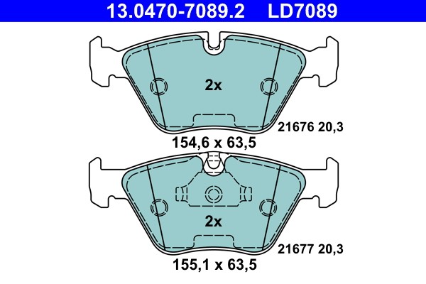 Bremsbelagsatz FÜR BMW 5 (E39), BMW 5 Touring (E39) - ATE 13.0470-7089.2-image