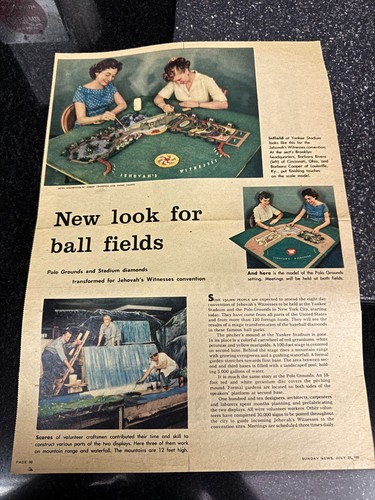 WATCHTOWER NEWSPAPER ARTICLE CONVENTION MODEL 1958