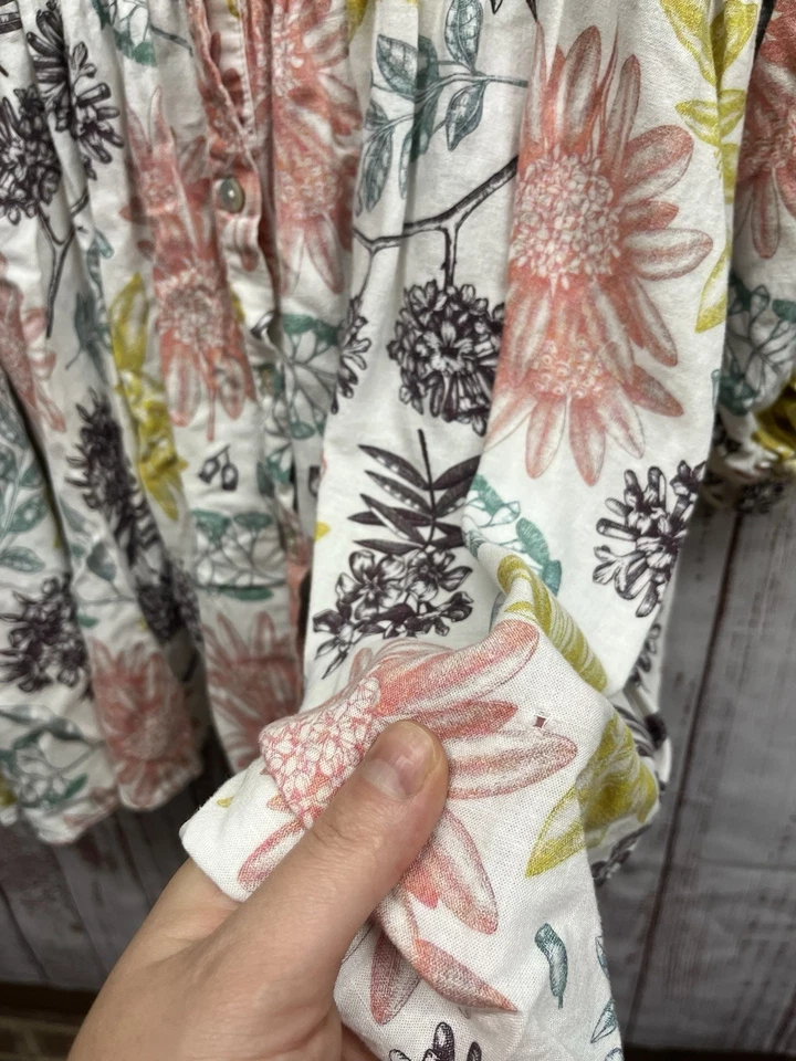 Aura Babydoll цветочный богемное туника верхний женский размер средний тропический курорт - Изображение 4 из 4