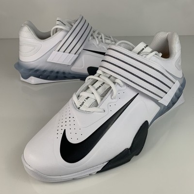 Nike Savaleos White Black Weightlifting Training Shoe Size 12 CV5708-100 Strap