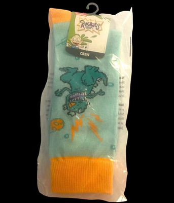 Rugrats Reptar Crew Socks Nickelodeon 90s Cartoon Funny Adult New Size 10-13