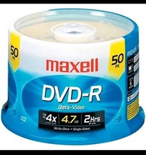 Maxell 16X DVD-R Blank Disc Spindle Recordable Media High Speed Data Storage