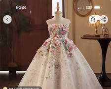Strapless Sleeveless Full-Length Princess Ball Gown princess Dress for girl