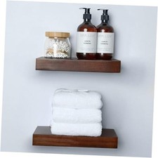 Walnut Floating Shelf, 12 inch American Walnut - Satin Dark Tone Pack of 2