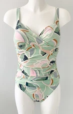 M&S Aqua Green Twist Front Swimsuit UK 12