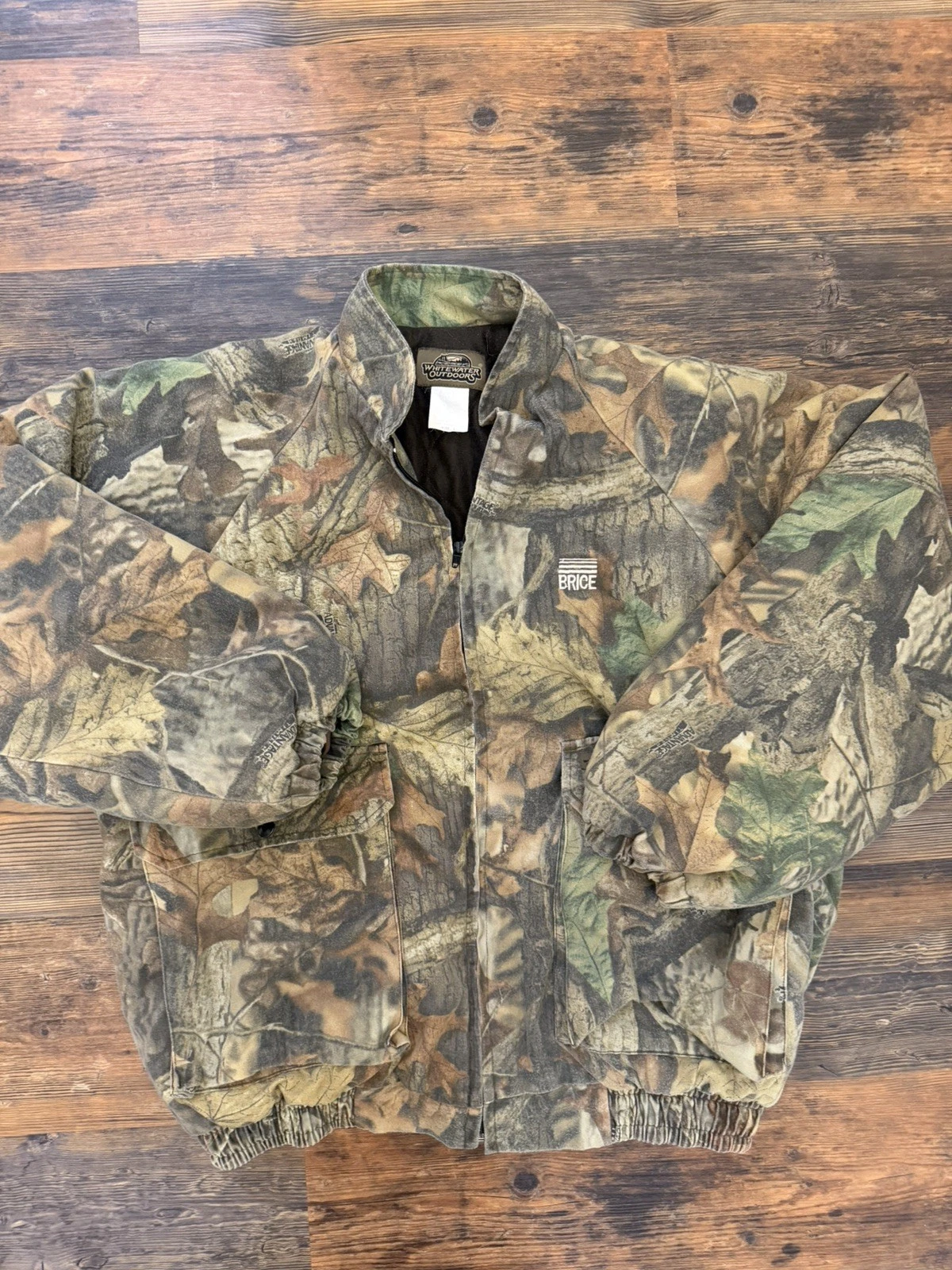 VNTG White Water Outdoors Jacket Mens Advantage Camo Insulated Large 90s