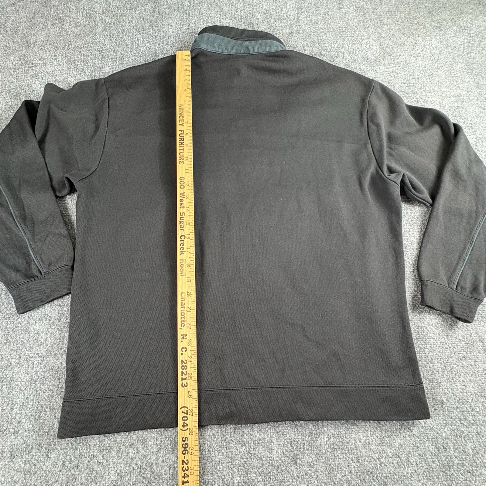 Descente Pullover Men L Black 1/4 Zip Sportswear Athleisure Grunge Paint Splat