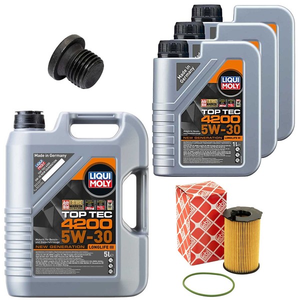 MotoröL Filter Set 5W-30 Liqui Moly 8 Liter + Schraube FüR Porsche Vw 3.0 Tdi-image