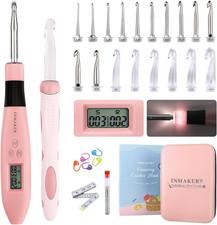Light up Crochet Hook Set, 18In1 Lighted Crochet Hook with Counter, Crochet Need