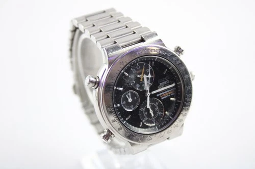 Vintage Seiko Sports 150 Chronograph Steel Watch Ref 7T59-6A0A Quartz WORKING