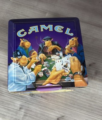 Vintage 1994 Joe Camel Cigarettes Poker Chips in Metal Tin