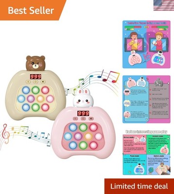 Fast Push Pop Fidget Toys for Kids, Handheld Puzzle Game with LED Screen & Mu...