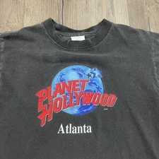 Vintage Planet Hollywood Atlanta T Shirt Graphic Faded Tee Adult Medium USA Made