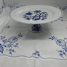 Zwiebelmuster Porzellan Fußschale Tortenplatte Kuchenplatte auf Fuß Dm. 26,5cm