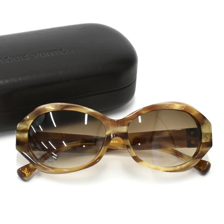 LOUIS VUITTON Sunglasses Sponsoron Z0148E plastic brown gold
