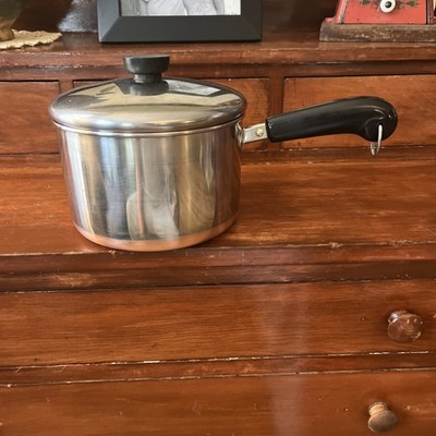 VTG Revere Ware 3 Qt. Saucepan Copper Bottom & Lid Very Clean Smooth Surface
