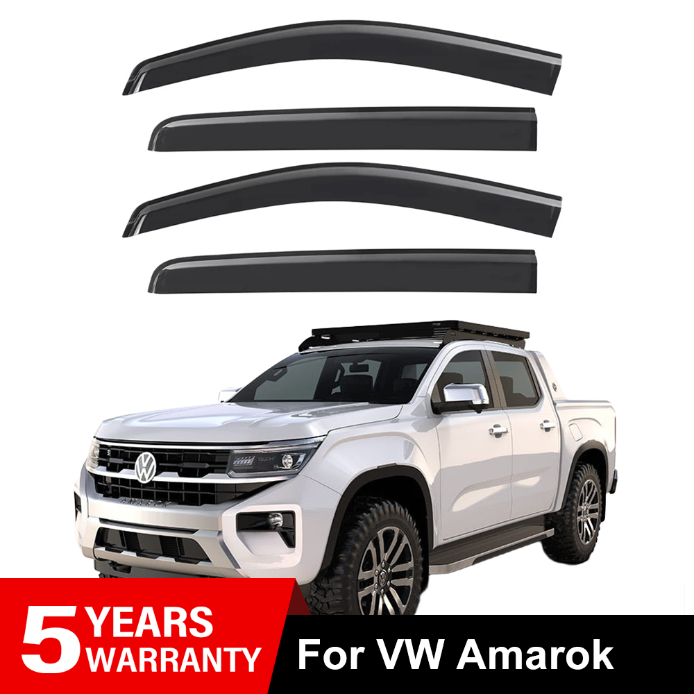 4pcs Tinted Wind Deflectors Rain Guard for VW Amarok 2023-2026 4Doors Pickup