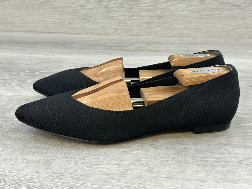 Corso Como Womens Ballet Flat 9.5 Black Pointed Toe Casual Comfort Slip-On Shoes - Image 3 of 4