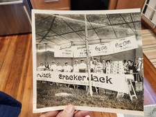 1928 Lg Real Photo Cracker Jack Candy Display in tent,101 Ranch Wild West Show