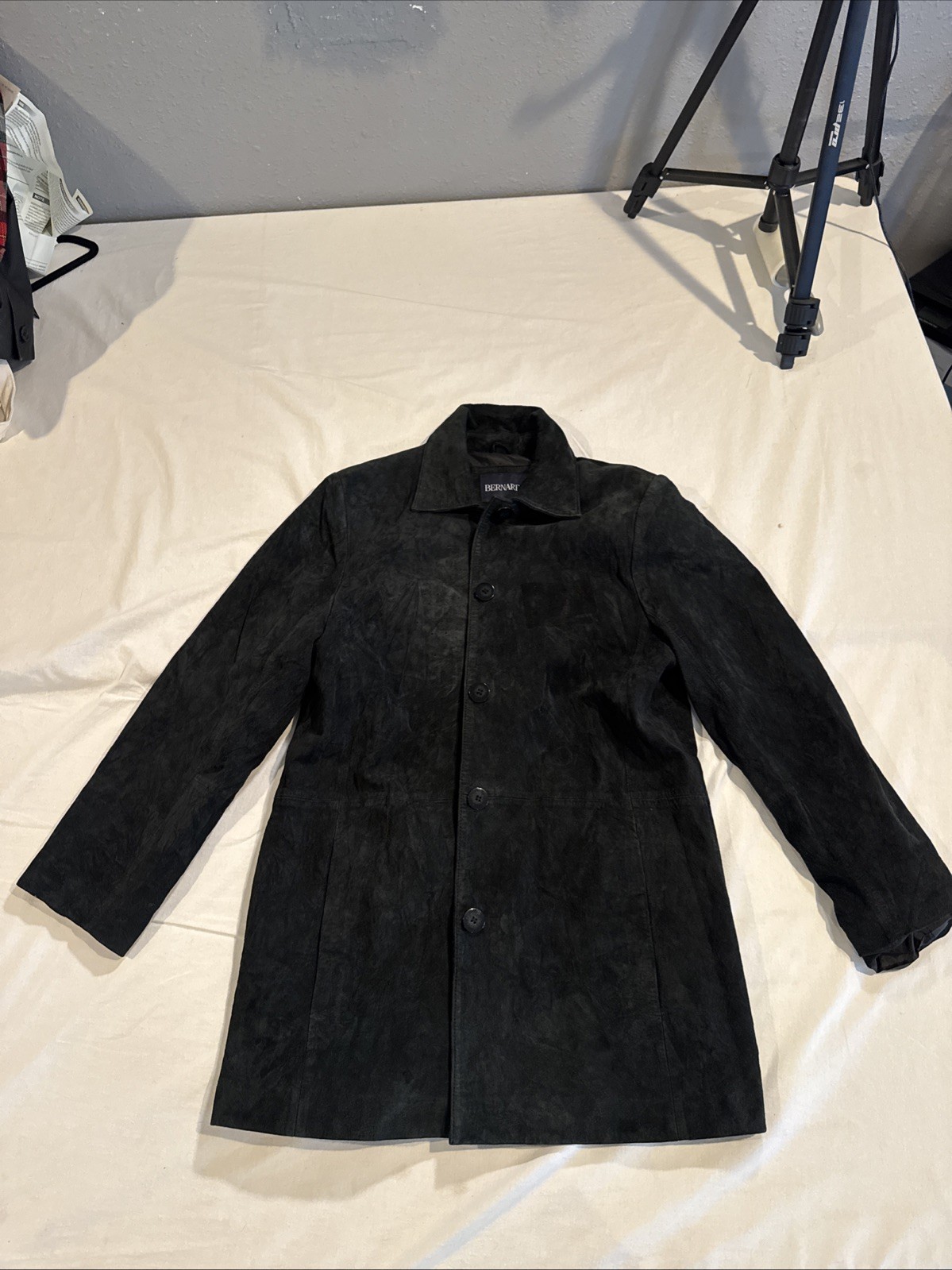 Bernardo Black Suede Jacket Button Down - image 1