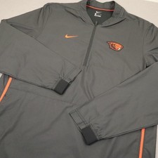 Nike Oregon State Beavers Windbreaker Jacket Mens Large Black NCAA 1/4 Zip
