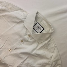 Charles Tyrwhitt Men's Solid White Cotton Long Sleeve Shirt 17.5-36
