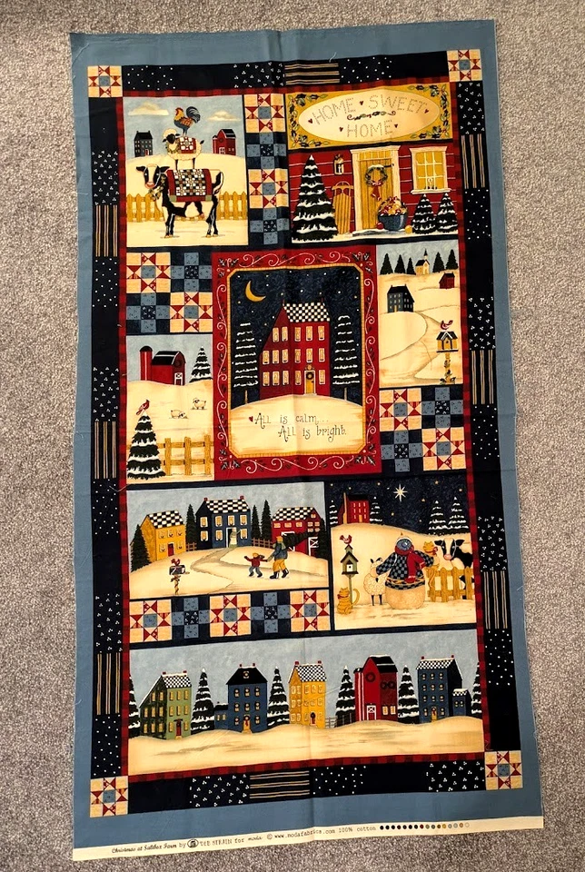 Painel de tecido Natal na Saltbox Farm Deb Strain Moda (aproximadamente 23,5" x 43,5") - Imagem 4 de 4