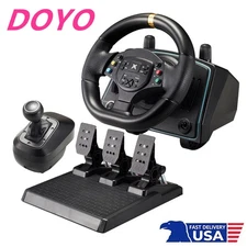 DOYO R808B Racing Gaming Steering Wheel &Shifter &Pedal for PS/Switch/PC/Android