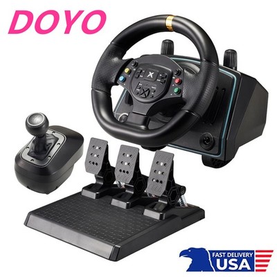 DOYO R808B Racing Gaming Steering Wheel &Shifter &Pedal for P3/P4/Switch/PC