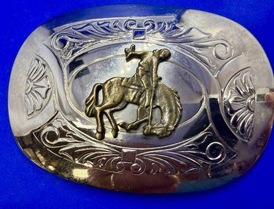 Bucking Bronco Professional Bronc Horse Rider Rodeo Cowboy Western Belt Buckle