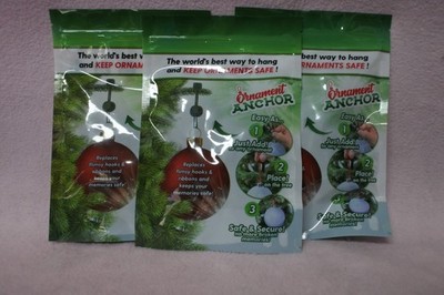 ORNAMENT ANCHOR Ornament Hooks 72 (Green) 3 Packages x 24 Count