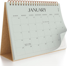 Aesthetic Desk Calendar 2026-2027 - Runs from January 2026 until July 2027 - Bea