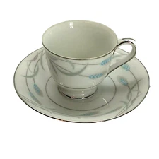 Vintage Valmont China ROYAL WHEAT Mini Tea Cup & Saucer 2 1/8" Tall Espresso