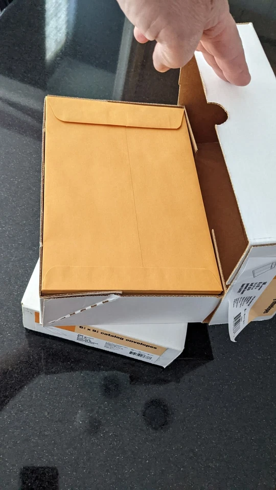 Staples Gummed Catalog Envelopes 6.5" x 9.5" Brown 200 - Image 3 of 4