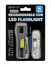 Rechargeable Mini COB LED Flashlight 3 Light Mode Adjustable Focus- Master Light