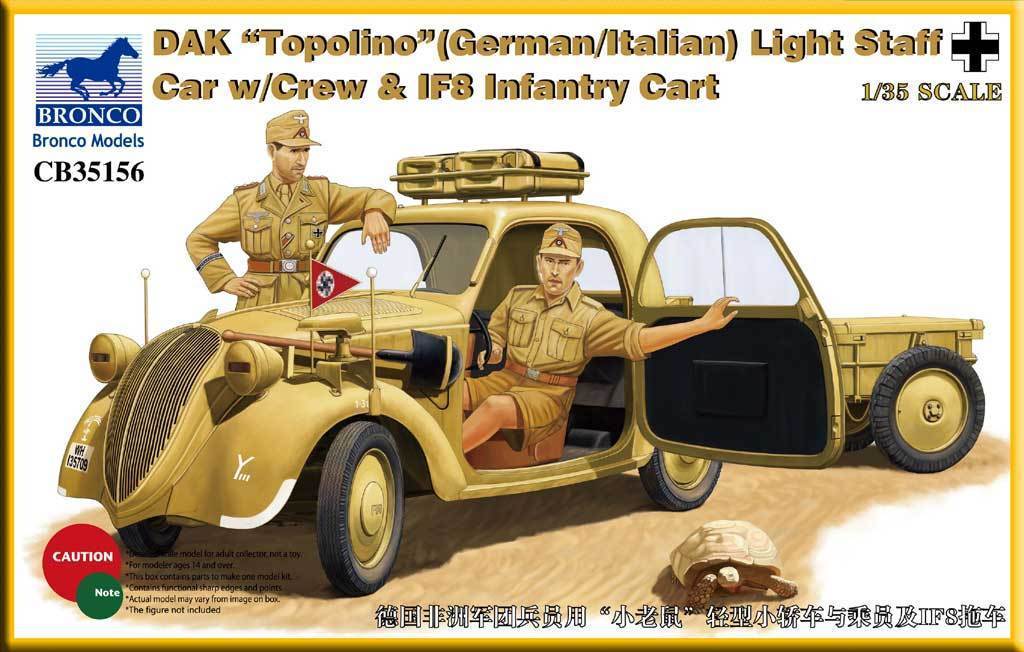 フル BRONCO CB35156 1/35 Dak Topolino Light Staff Car w/Crew