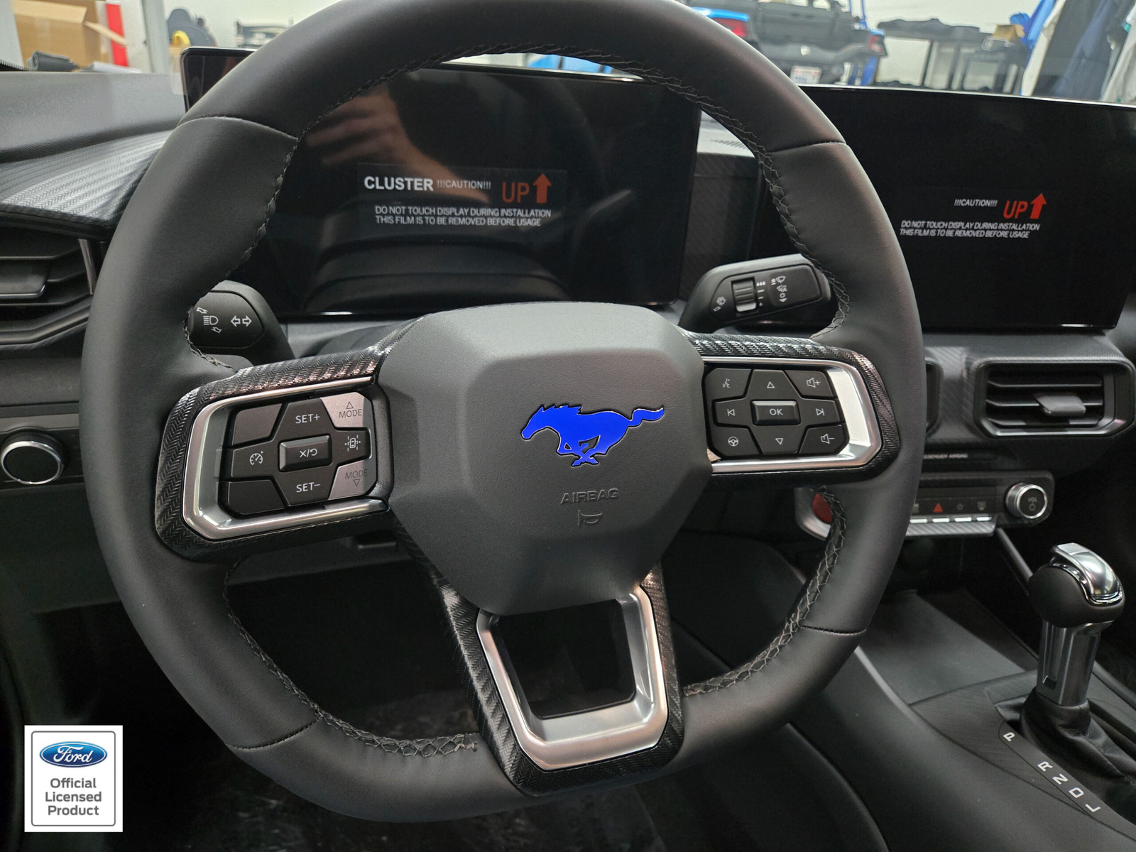 Fits 2015-2025 Ford Mustang Horse Steering Wheel Vinyl Decal Overlay Sticker