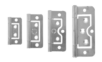 Paar UK Made VERZINKTE bündige Scharniere 40 mm 50 mm 60 mm 75 mm mit Schrauben *