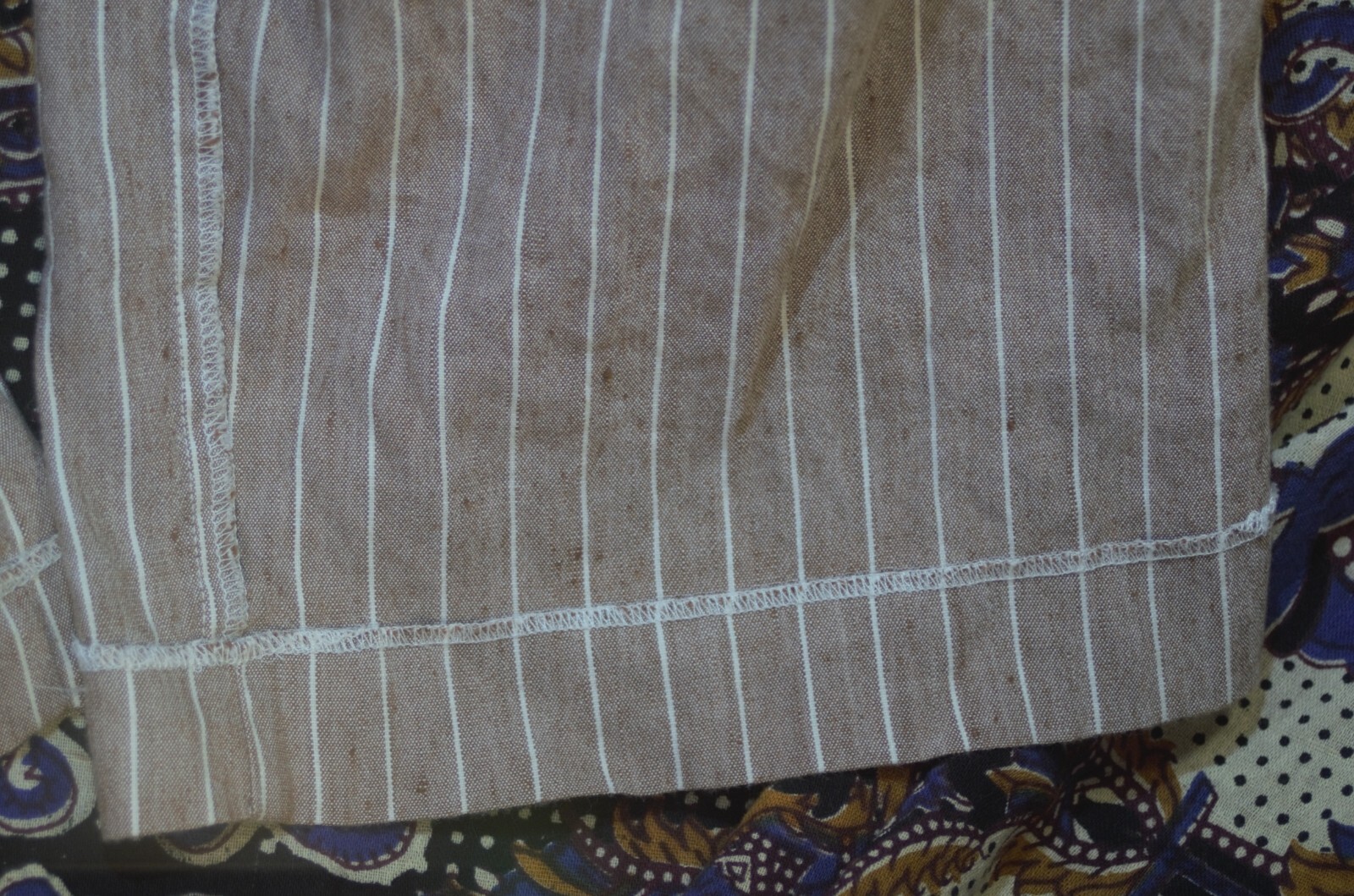 AVENUE MONTAIGNE Size 6 Linen Rayon Pants beige Pin Stripe FLAVIA Style Womens