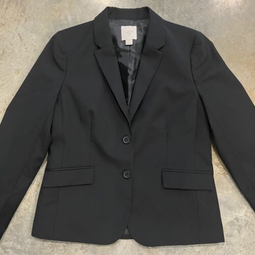 J Crew Suiting Wool Blazer Women's 14 Black Classic Suit Jacket Polyester Lined - Picture 1 of 9