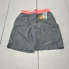 Cat  Jack Gray Easy On Easy Off Swim Trunks Boys Size Small