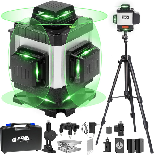Laser Level, Laser Level with Tripod, 4 X 360 Self Leveling Laser Measuring Too