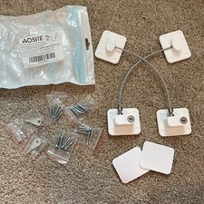 2X Window Door Cable Restrictor Ventilator Kids Baby Safety Lock White Safe New