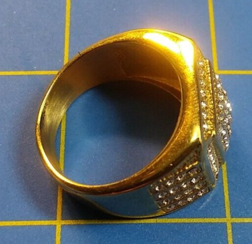 STAINLESS STEEL GOLD TONE RING by EDFORCE. | eBay