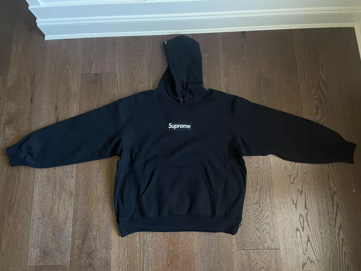 Supreme Box Logo Hoodie Black Large L Hooded Sweatshirt Fall Winter Bogo  FW2023