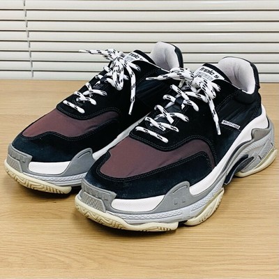 Beauty BALENCIAGA TRIPLE S 2.0 Custom 41.0 BLACK BURGUNDY 
