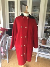 Red Wool Original Bauer Loden Tirol Ladies Coat Size 38