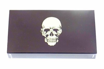 The Joy of Light Designer Matches Silver Foiled and Embossed Skull on Black E...